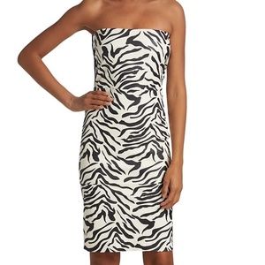🔥NWT Leather zebra print Knee Length Dress, Size Medium